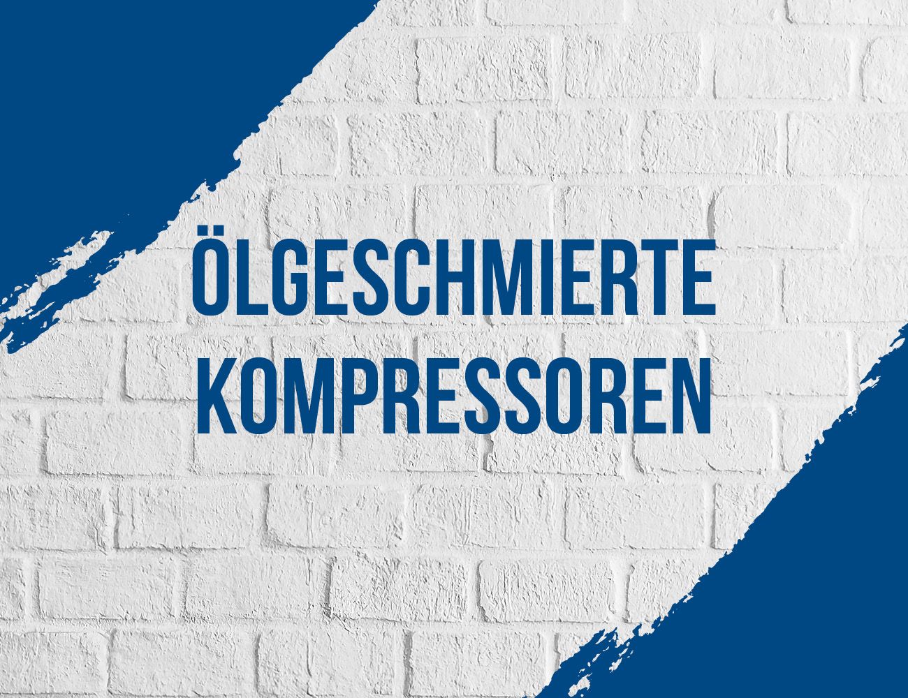 Scheppach-Logo auf weißem Ziegelstein-Hintergrund. Text: 'Ölgeschmierte Kompressoren'.